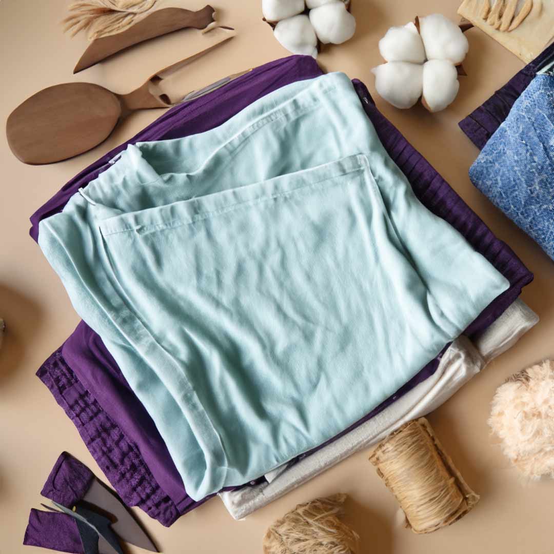 All Natural Club Clothing and Textiles category image showing clothes and textiles made from organic or sustainable materials like cotton, hemp, and bamboo.